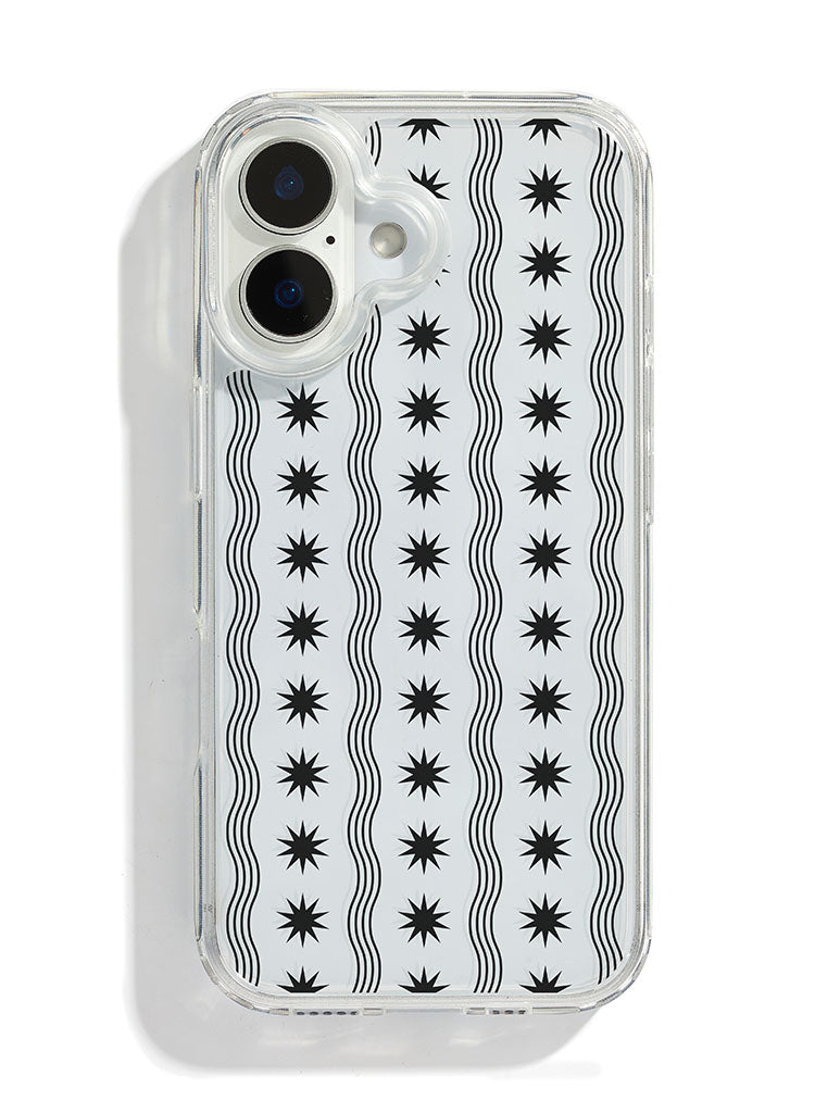 Custard Black Stars And Swirls iPhone Case