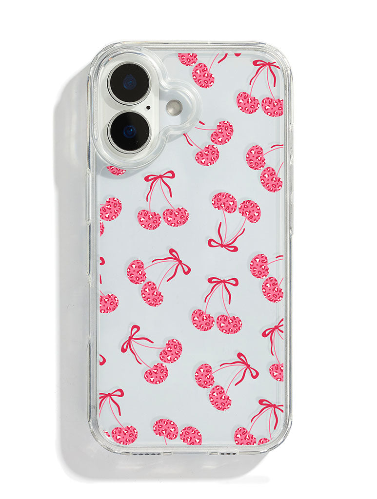 Custard Leopard Cherries iPhone Case