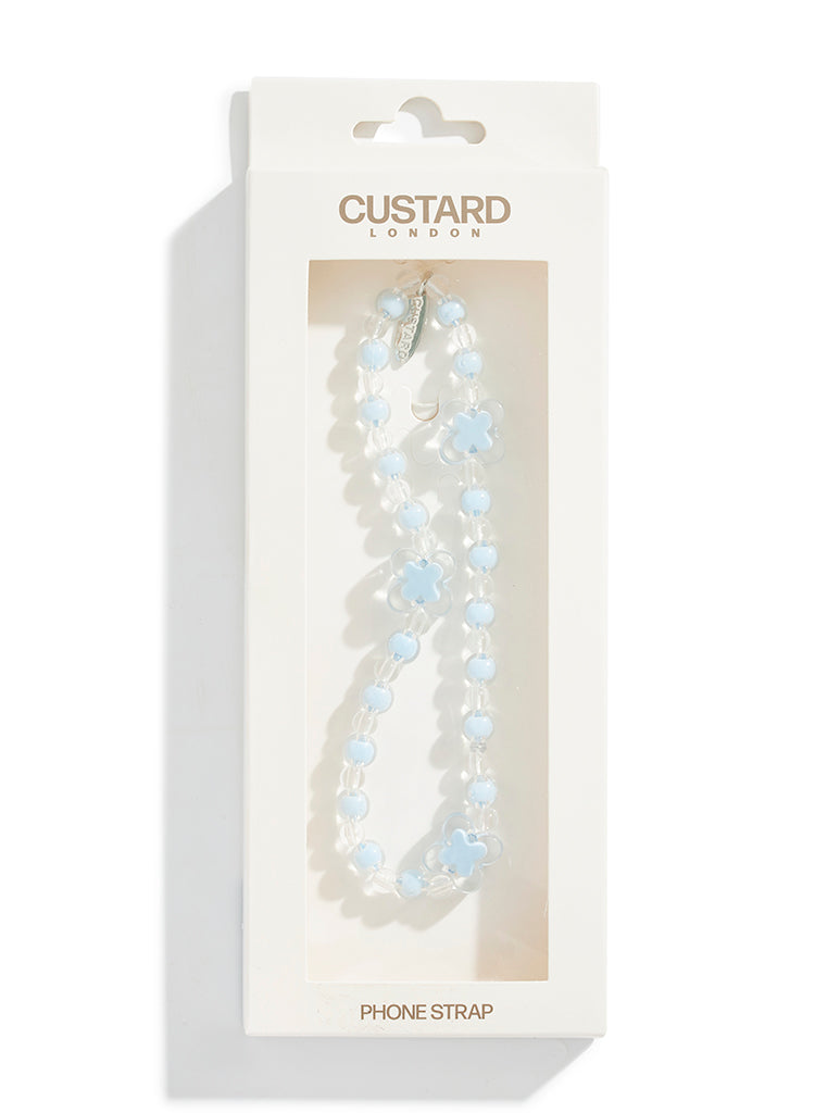 Custard Pastel Blue Beaded Strap