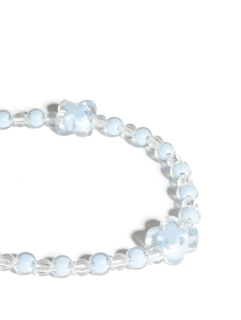 Custard Pastel Blue Beaded Strap