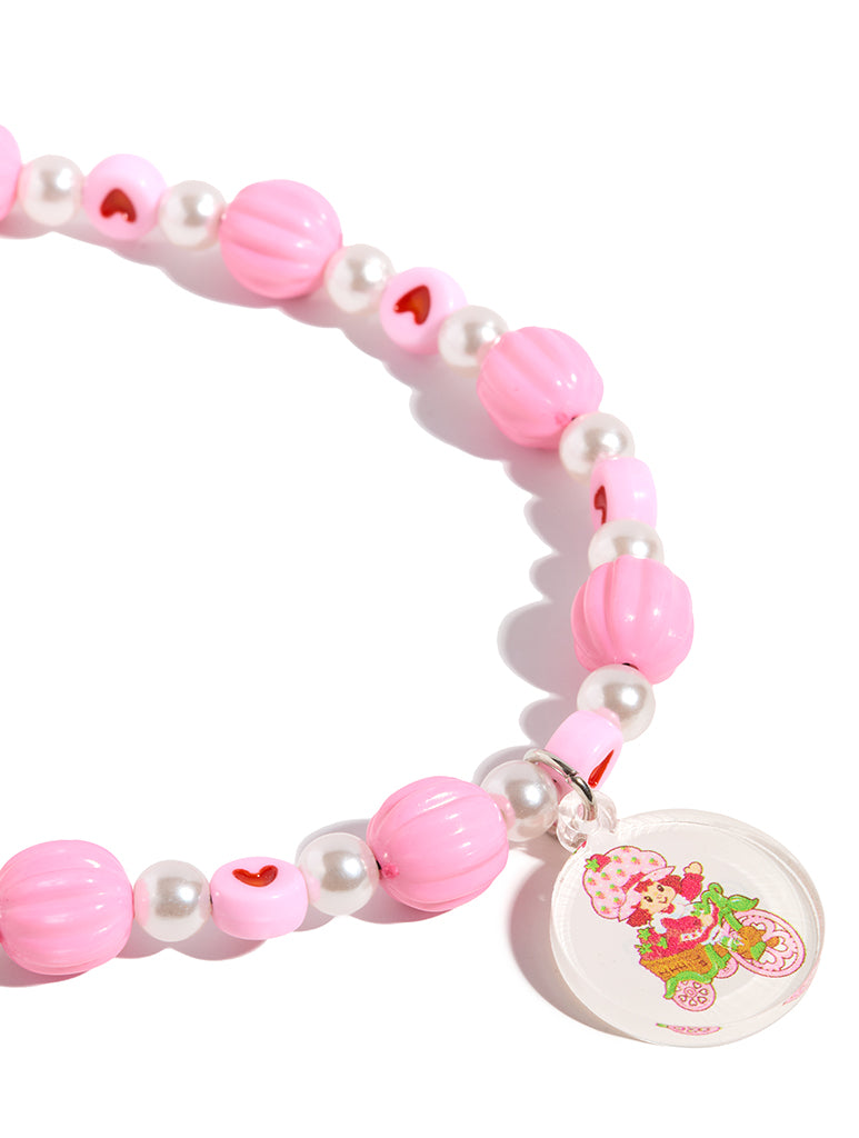 Custard x Strawberry Shortcake Bow Beaded Strap