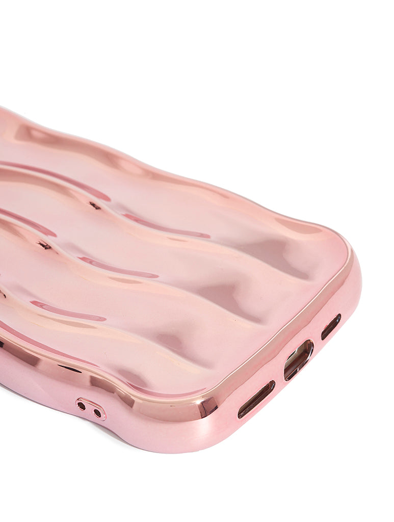 Rose Gold Chrome Ripple iPhone Case
