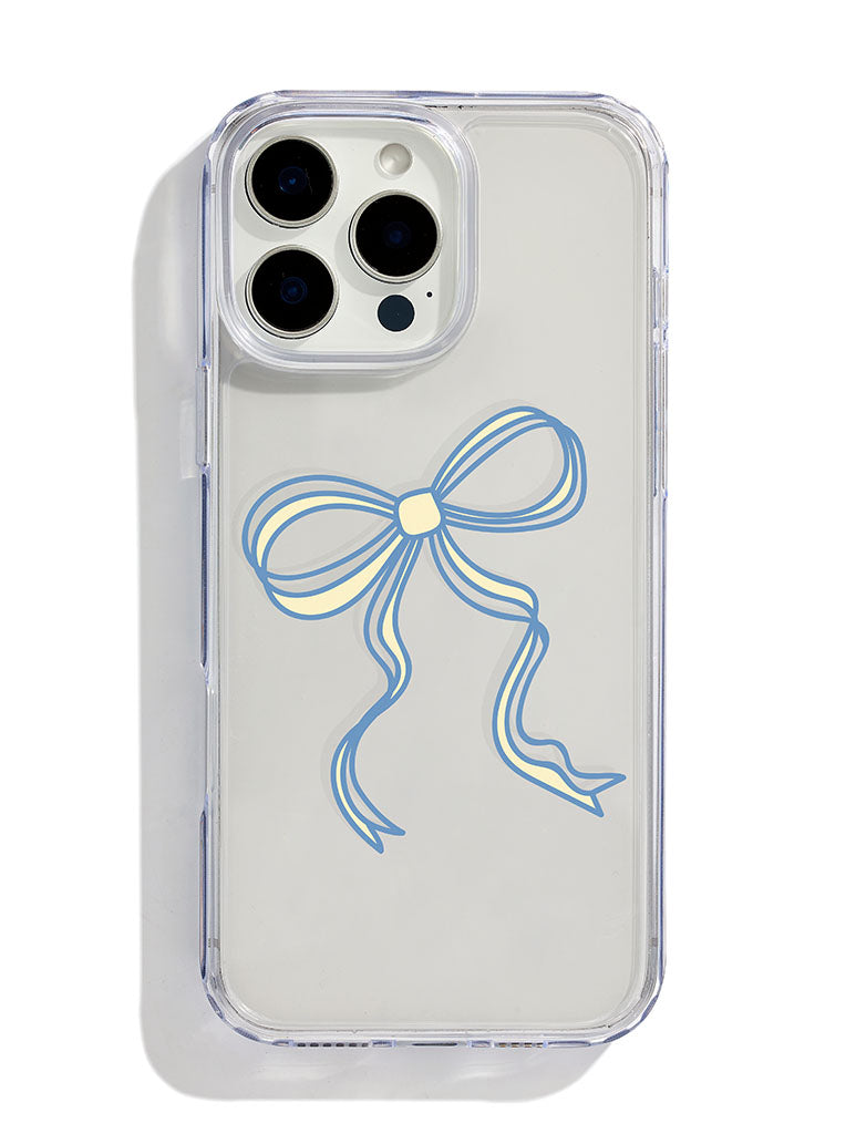Custard Blue And Yellow Single Bow iPhone Case
