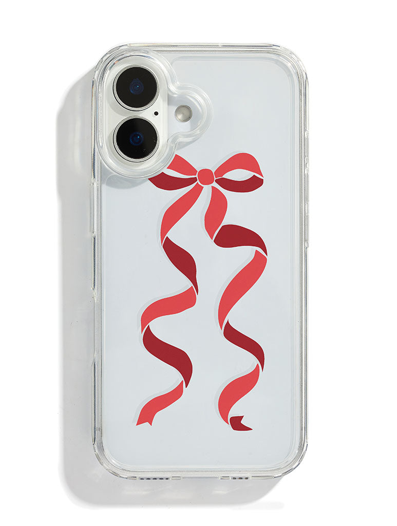 Custard Red Single Ribbon iPhone Case