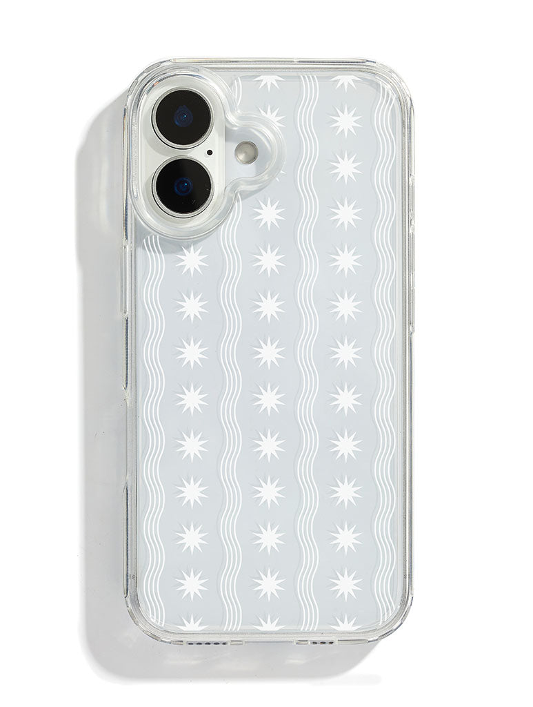 Custard White Stars And Swirls iPhone Case
