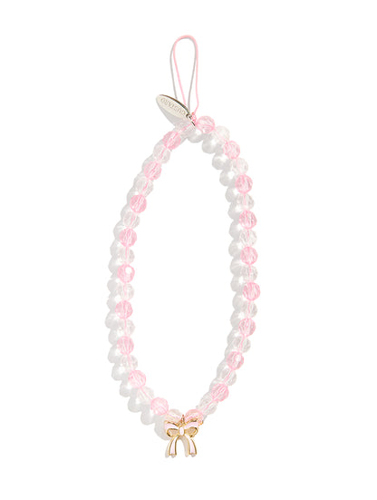 Pink Bow Crystal Beaded Strap