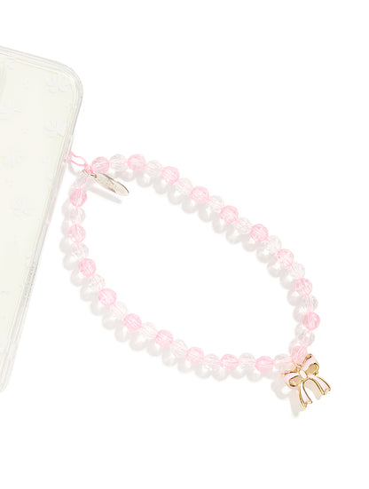 Pink Bow Crystal Beaded Strap