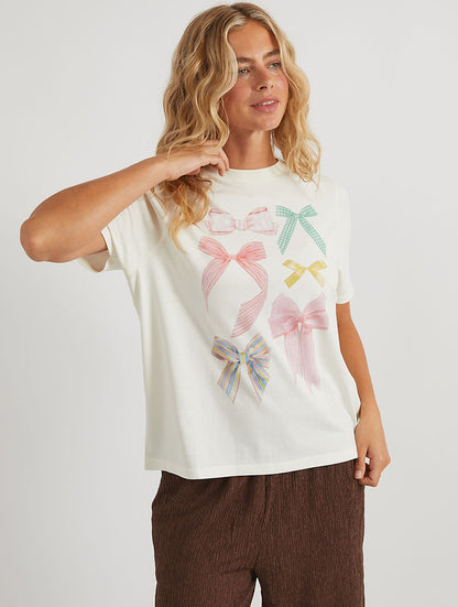 Custard Photographic Bow T-Shirt