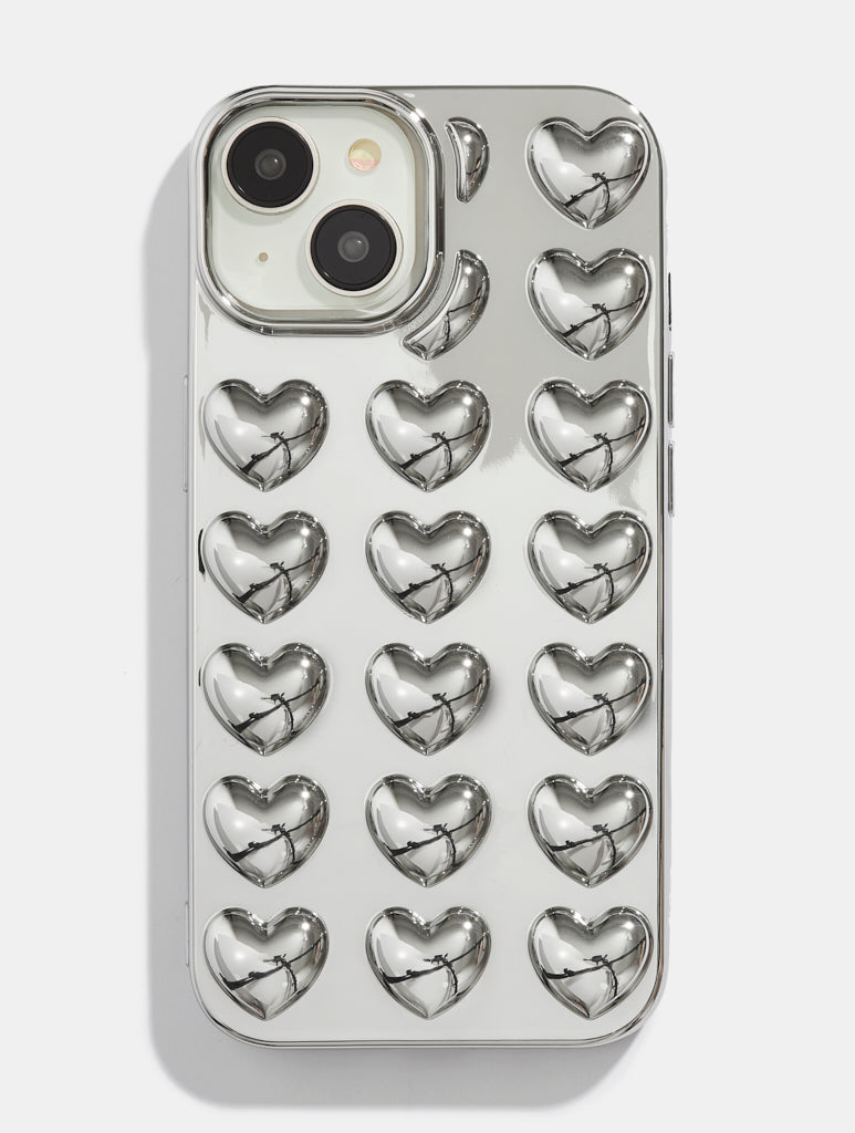 Silver Bubble Heart iPhone Case