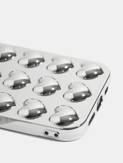Silver Bubble Heart iPhone Case