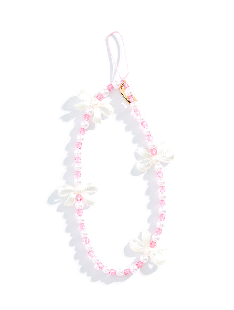 Bow Beaded Phone Strap