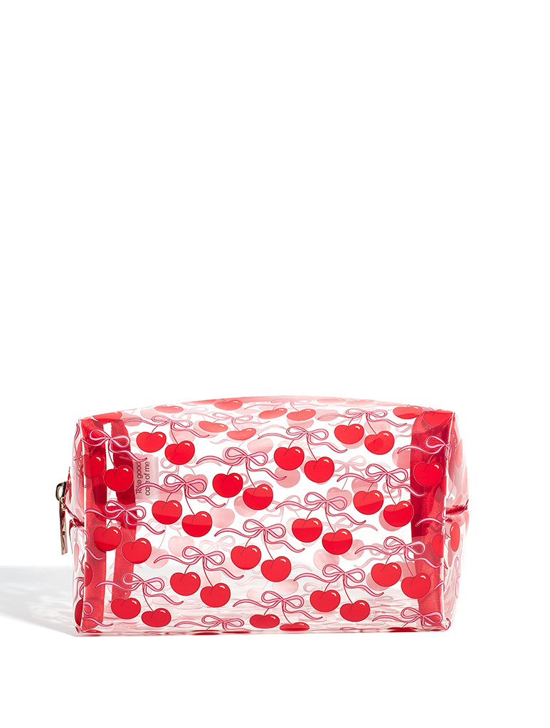Bow Cherry Makeup Bag