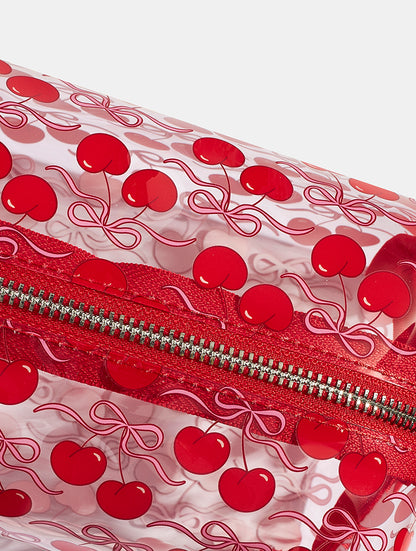Bow Cherry Makeup Bag