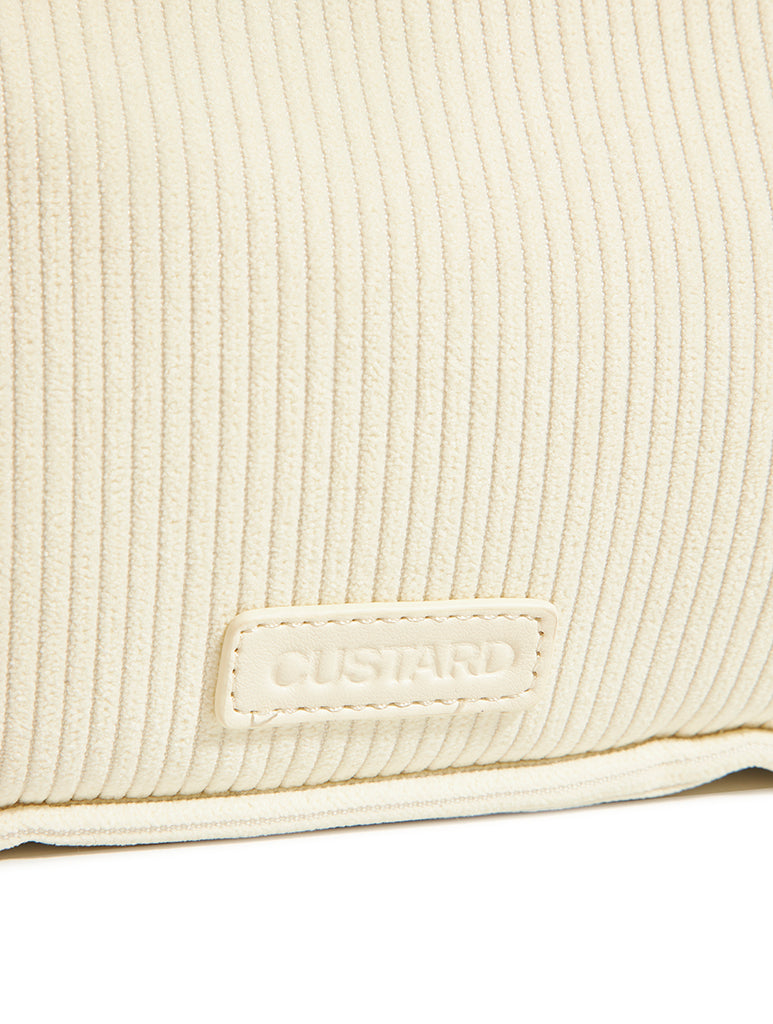 Custard Bow Embroidered Backpack in Cream