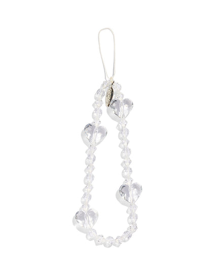 Custard Crystal Heart Beaded Strap