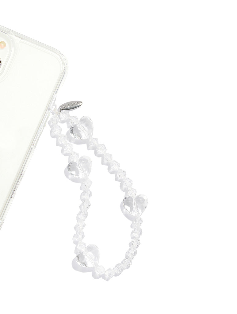 Custard Crystal Heart Beaded Strap