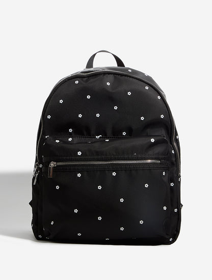 Custard Ditsy Flower Nylon Backpack