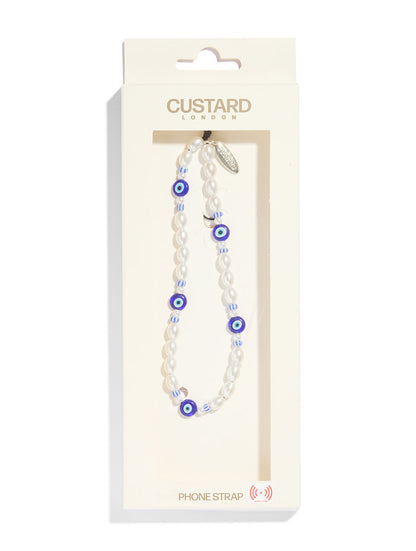 Custard Evil Eye Beaded Strap