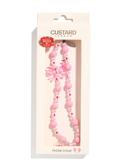 Custard x Strawberry Shortcake Bow Beaded Strap