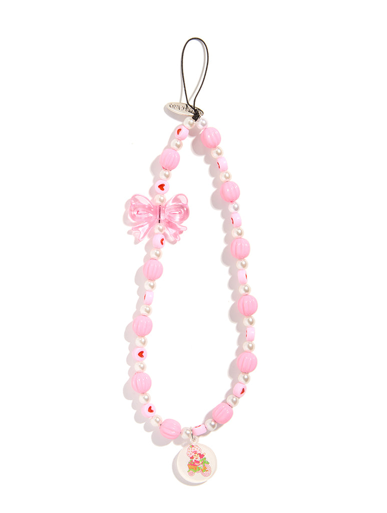 Custard x Strawberry Shortcake Bow Beaded Strap