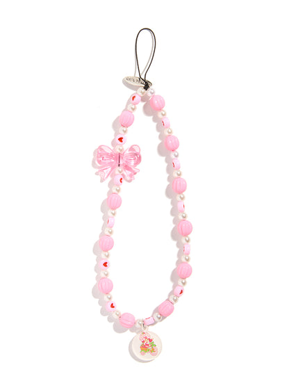 Custard x Strawberry Shortcake Bow Beaded Strap