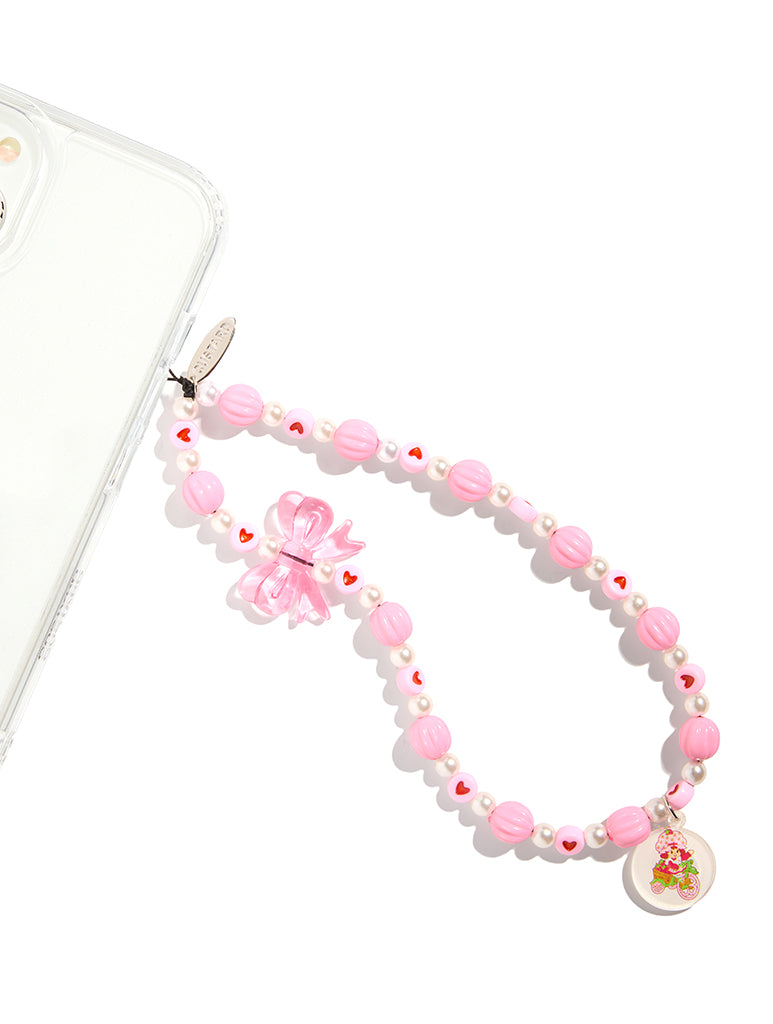 Custard x Strawberry Shortcake Bow Beaded Strap