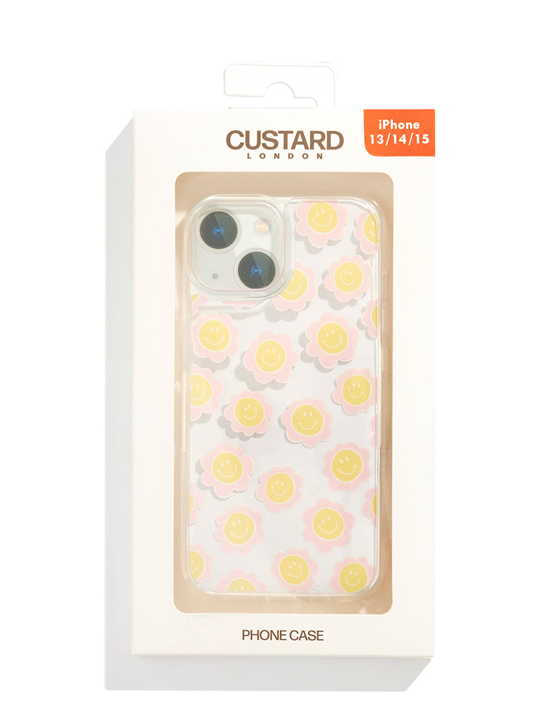 Pink and Yellow Happy Face iPhone Case