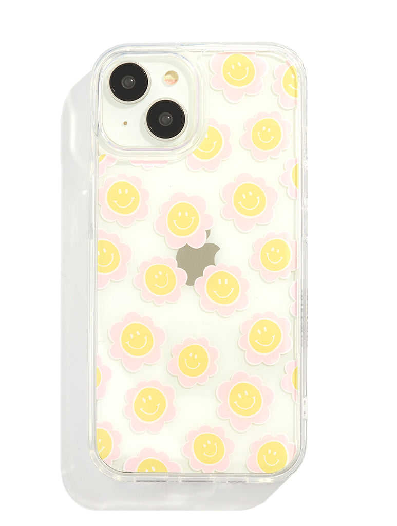 Pink and Yellow Happy Face iPhone Case