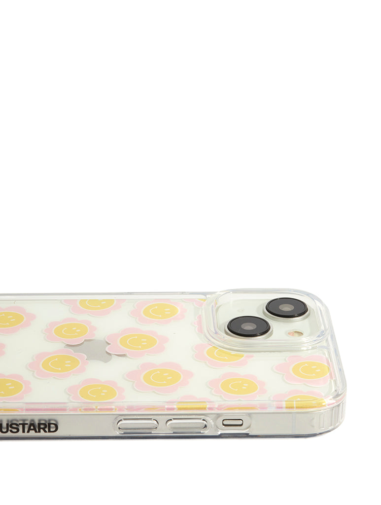 Pink and Yellow Happy Face iPhone Case