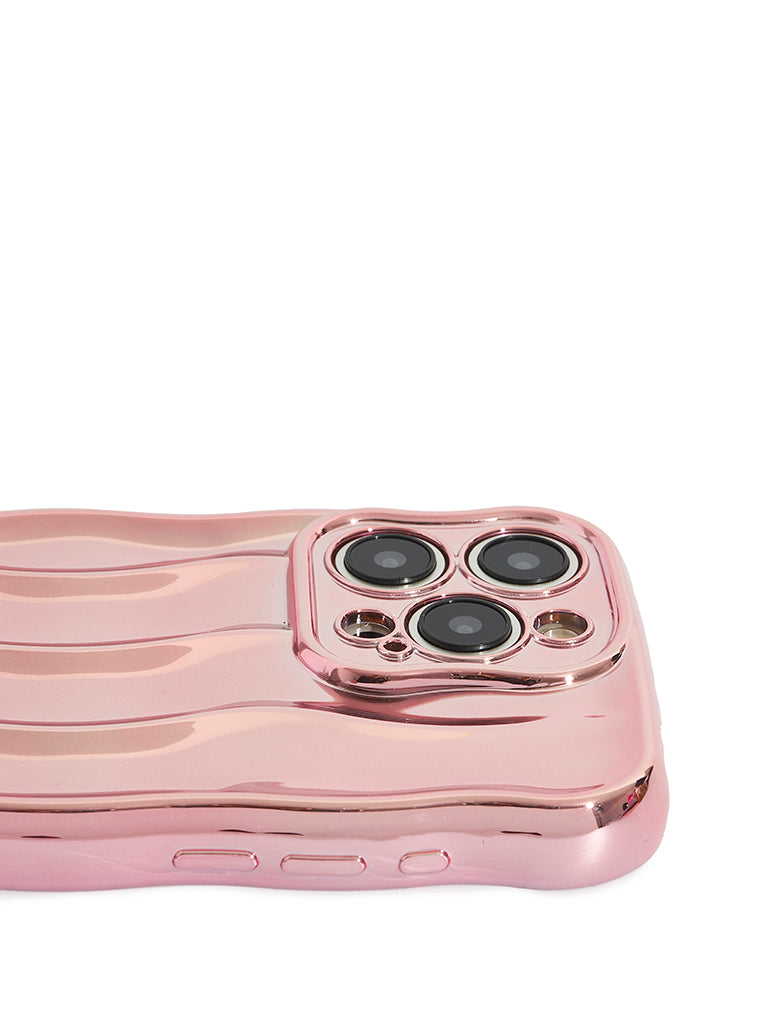 Rose Gold Chrome Ripple iPhone Case