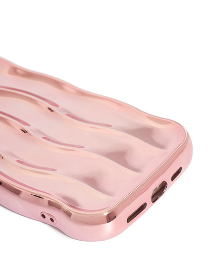 Rose Gold Chrome Ripple iPhone Case