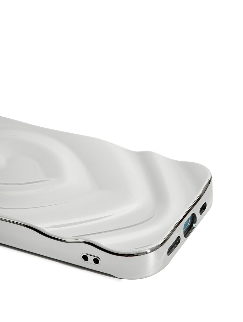 Silver Chrome 3D Heart iPhone Case