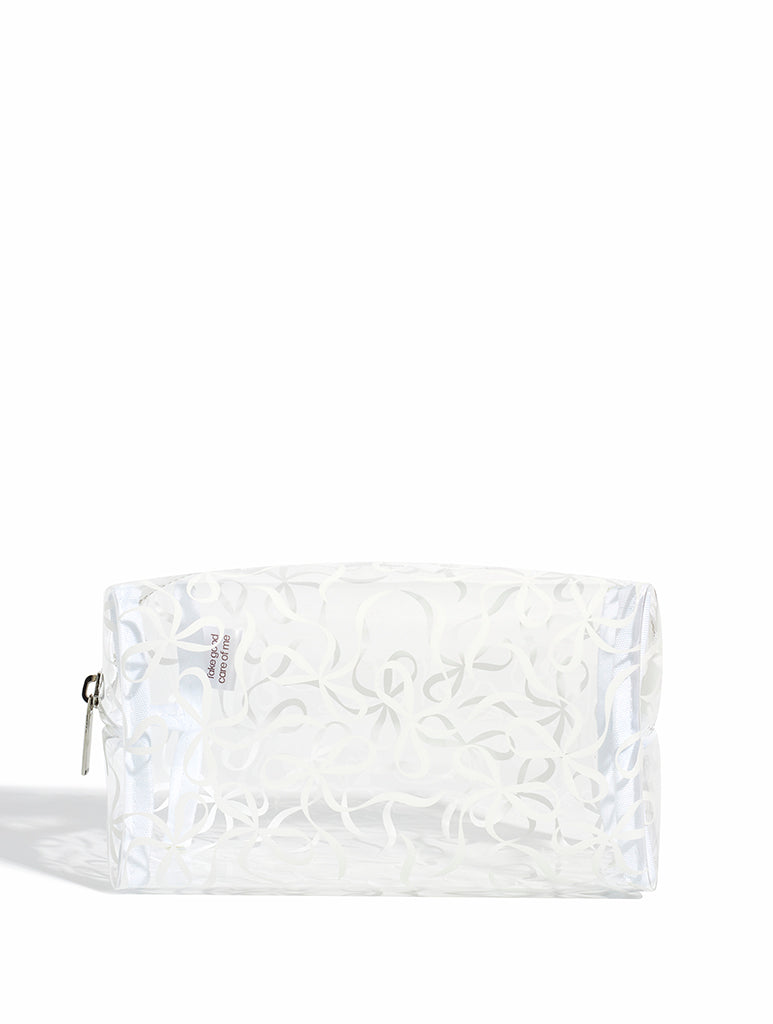 White Bow Makeup Bag