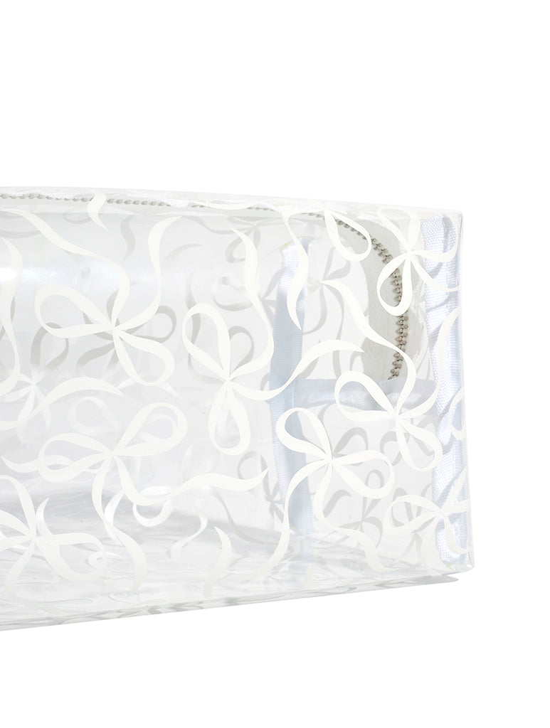 White Bow Makeup Bag