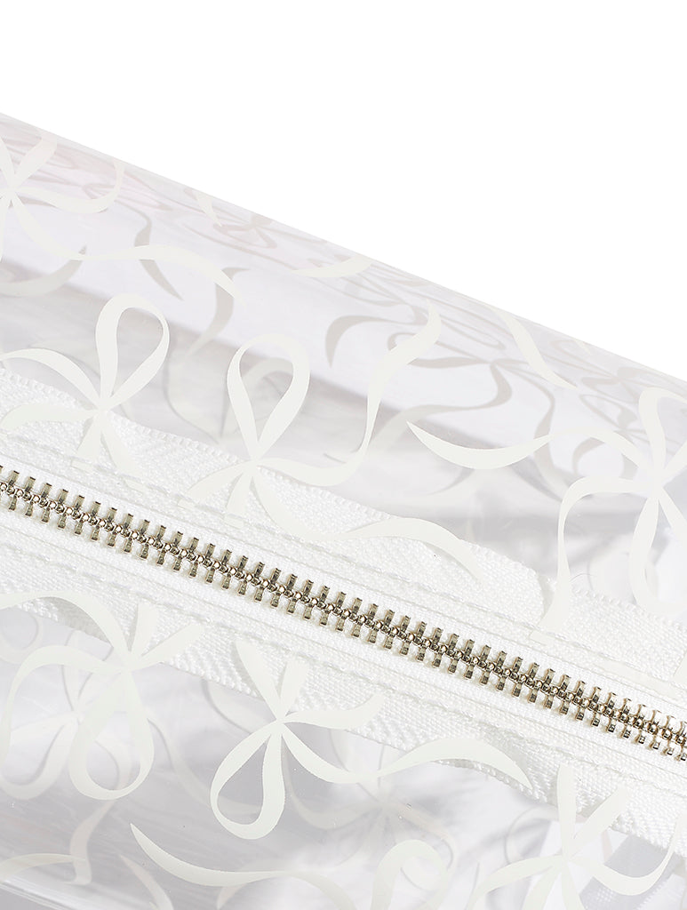 White Bow Makeup Bag